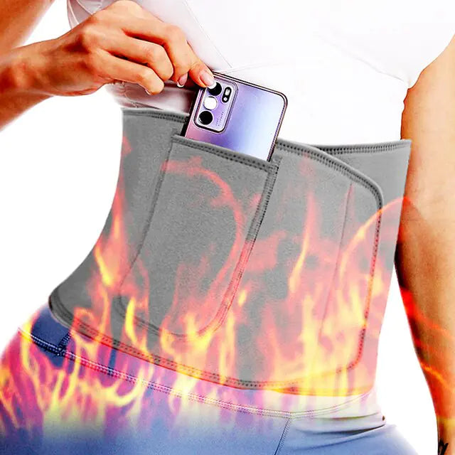 Waist Trainer Back Support Brace Silver Sauna Sweat